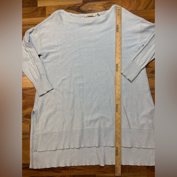 Soft Surroundings Tunic Sweater Size 1X Light Blue Ribbed Hem Layered Look - Picture 4 of 7